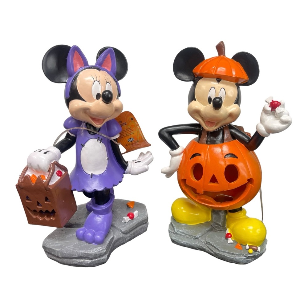 Disney Mickey And Minnie Mouse LED Light Up Halloween Statues